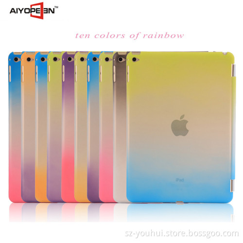 Hot selling fashion rainbow case Automatically wake up smart cover tablet for ipad air2